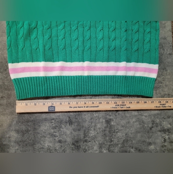 Lilly Pulitzer Brockton Cotton Sweater NWT Green Pink White - Picture 6 of 9